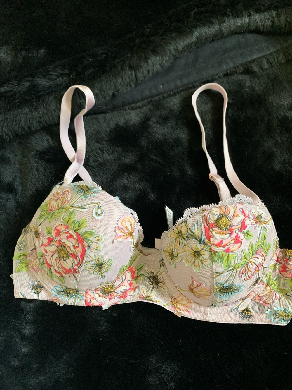 Victoria's Secret mauve Floral Embroidered Underwire Bra